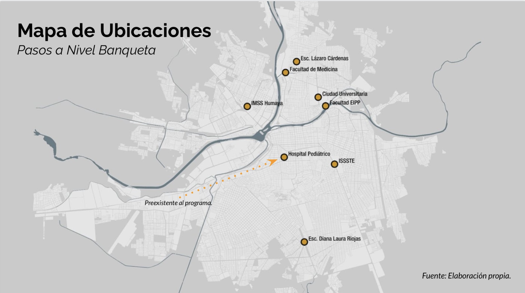 Pasos peatonales a nivel de banqueta