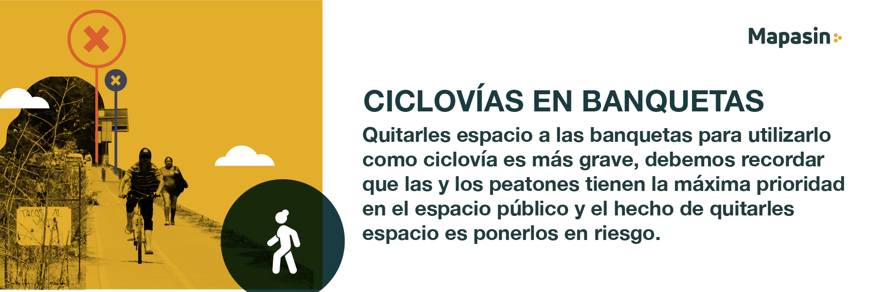 Ciclovías en banquetas