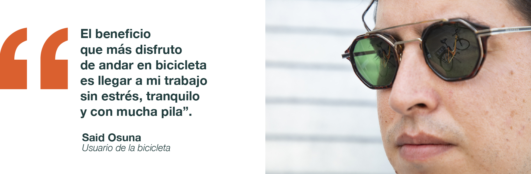 Said Osuna, docente y funcionario que recorre hasta 30 kilómetros al día en bicicleta